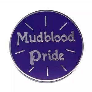 *50% OFF! Harry Potter enamel pin mudblood pride blue silver